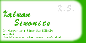 kalman simonits business card